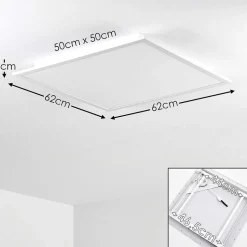 Plafonnier Salmi Led Aluminium, Blanc, 1 Lumiere, Telecommandes
