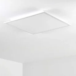 Plafonnier Salmi Led Aluminium, Blanc, 1 Lumiere, Telecommandes