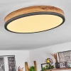 Plafonnier Salmi Led Anthracite, Brun, Couleur Bois, Noir, 1 Lumiere, Telecommandes