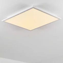 Plafonnier Salmi Led Blanc, 1 Lumiere, Telecommandes, Changeur De Couleurs