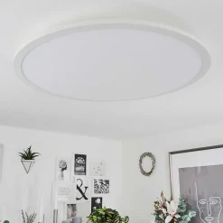Plafonnier Sani Led Blanc, 1 Lumiere, Telecommandes, Changeur De Couleurs