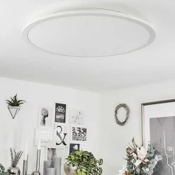 Plafonnier Sani Led Blanc, 1 Lumiere, Telecommandes, Changeur De Couleurs