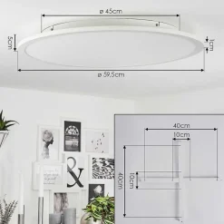 Plafonnier Sani Led Blanc, 1 Lumiere, Telecommandes, Changeur De Couleurs