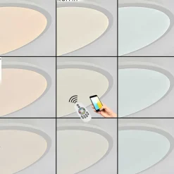 Plafonnier Sani Led Blanc, 1 Lumiere, Telecommandes, Changeur De Couleurs