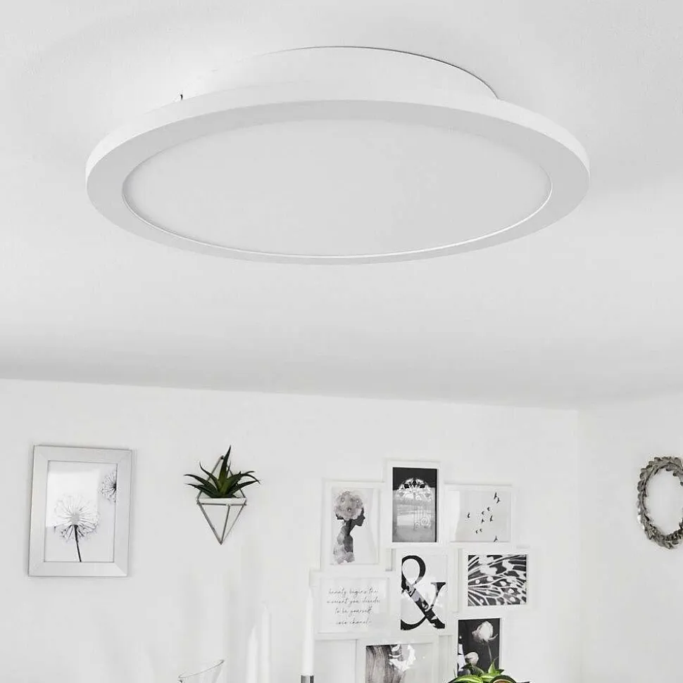 Plafonnier Sani Led Blanc, 1 Lumiere, Telecommandes, Changeur De Couleurs