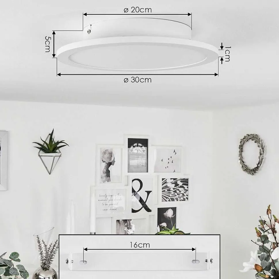 Plafonnier Sani Led Blanc, 1 Lumiere, Telecommandes, Changeur De Couleurs