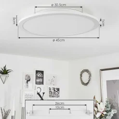 Plafonnier Sani Led Blanc, 1 Lumiere, Telecommandes, Changeur De Couleurs