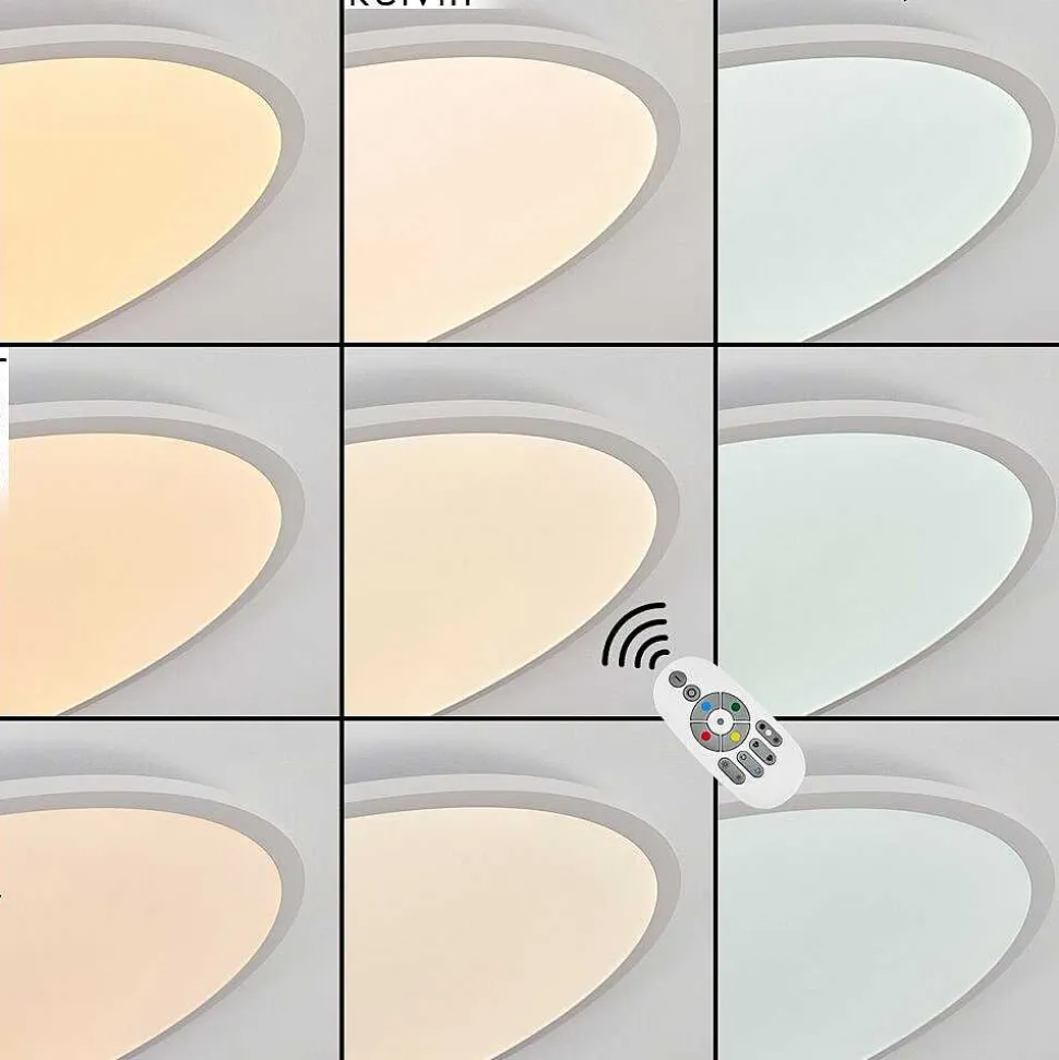 Plafonnier Sani Led Blanc, 1 Lumiere, Telecommandes, Changeur De Couleurs