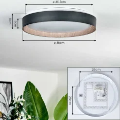 Plafonnier Sassemte Led Blanc, 1 Lumiere