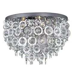 Plafonnier Searchlight Nova Chrome, Transparent, 5 Lumieres