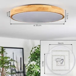 Plafonnier Sofo Led Blanc, 1 Lumiere, Telecommandes