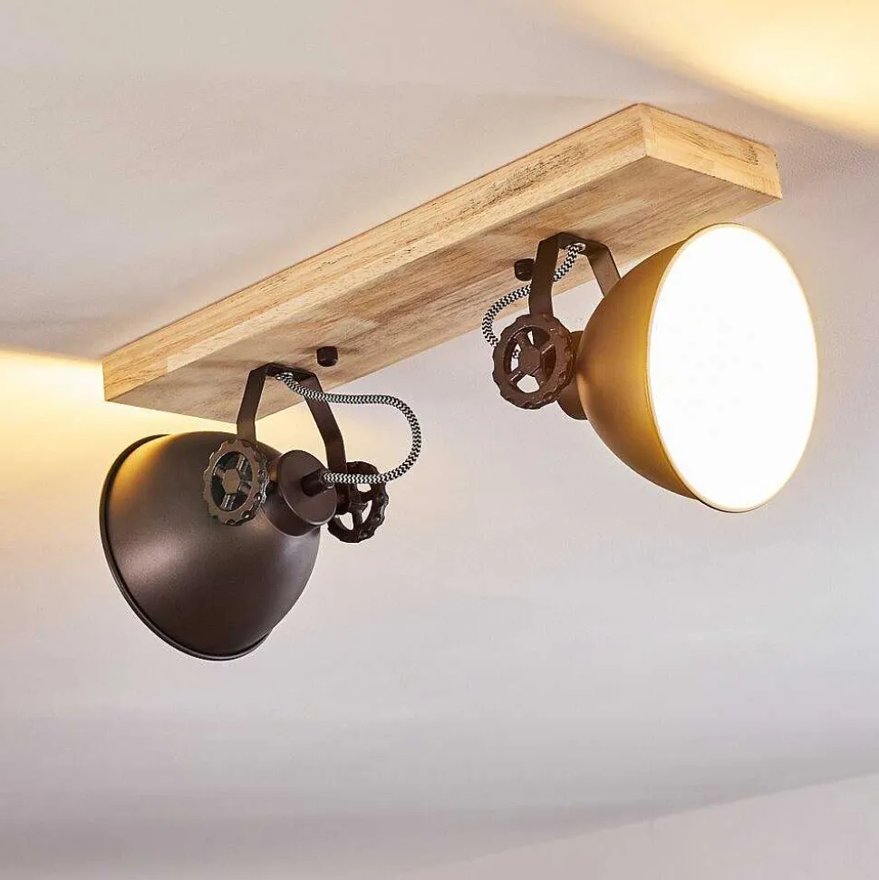 Plafonnier Svanfolk Brun, Noir, Blanc, 2 Lumieres