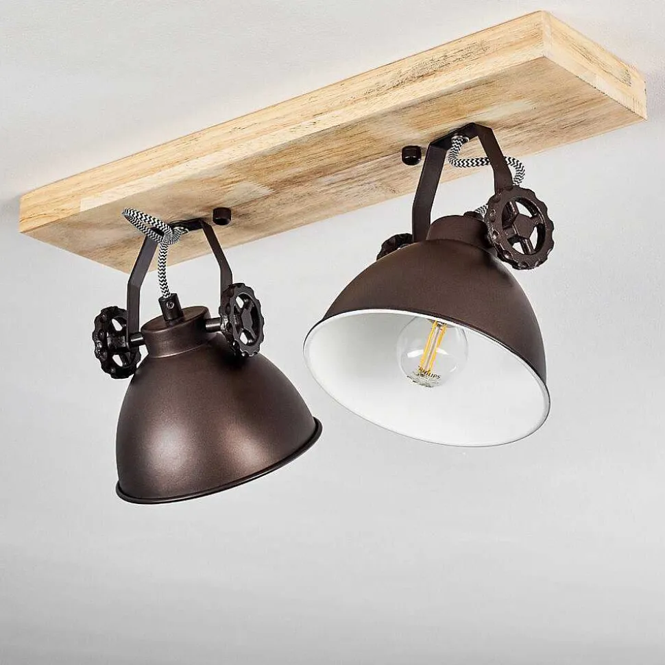 Plafonnier Svanfolk Brun, Noir, Blanc, 2 Lumieres