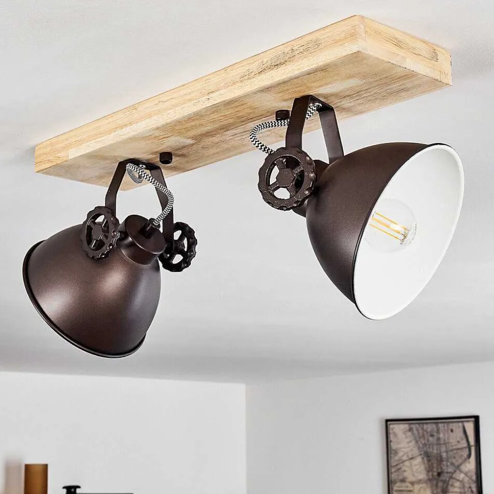 Plafonnier Svanfolk Brun, Noir, Blanc, 2 Lumieres