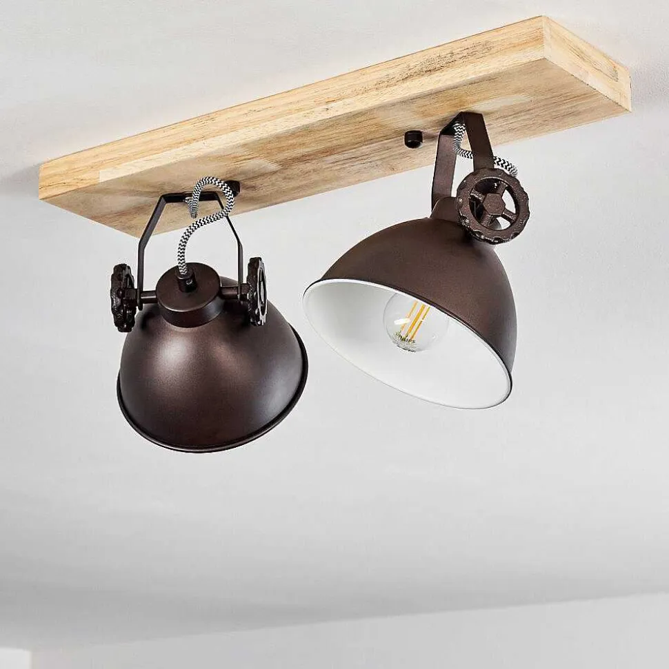 Plafonnier Svanfolk Brun, Noir, Blanc, 2 Lumieres