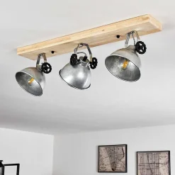 Plafonnier Svanfolk Brun, Noir, Zingue, 3 Lumieres