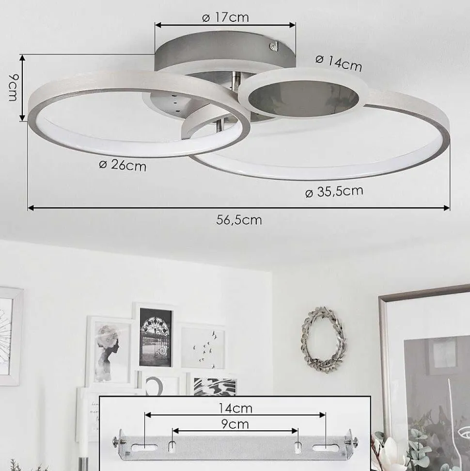 Plafonnier Tagsdorff Led Chrome, Nickel Mat, 1 Lumiere