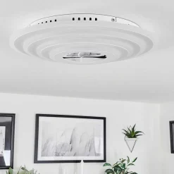 Plafonnier Takok Led Blanc, 1 Lumiere, Telecommandes