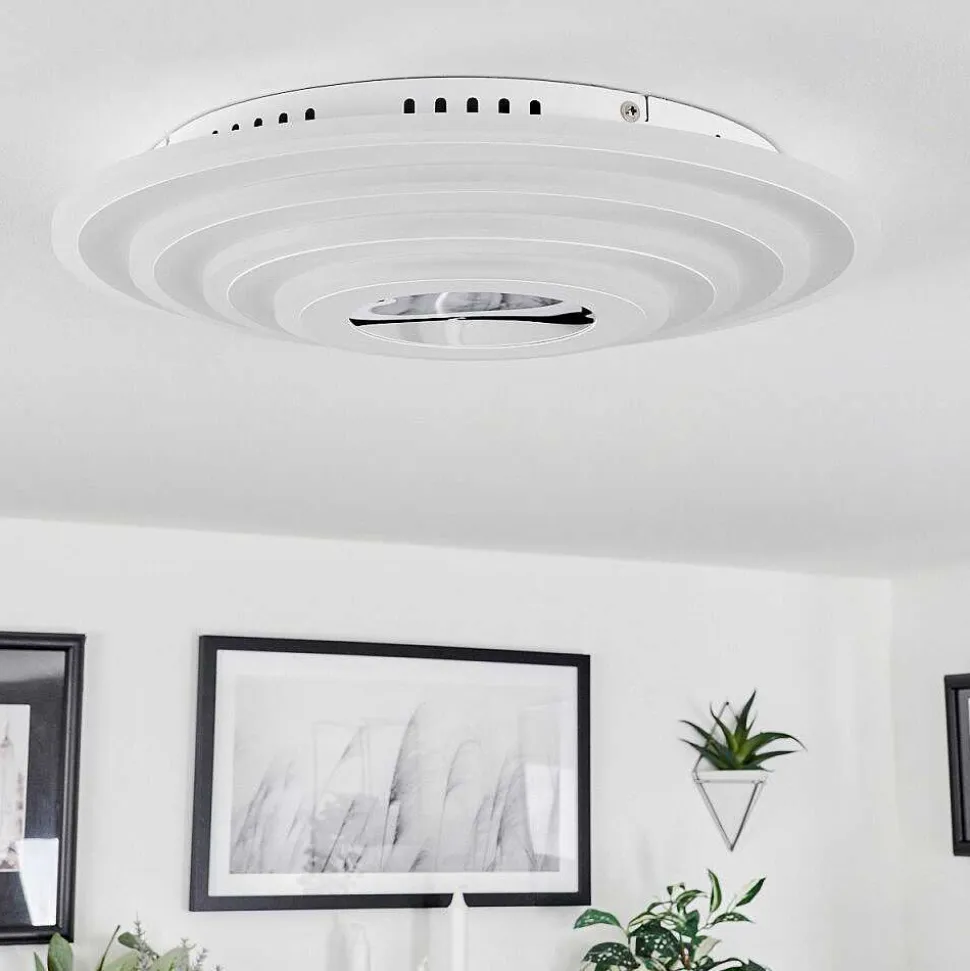 Plafonnier Takok Led Blanc, 1 Lumiere, Telecommandes