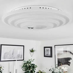 Plafonnier Takok Led Blanc, 1 Lumiere, Telecommandes