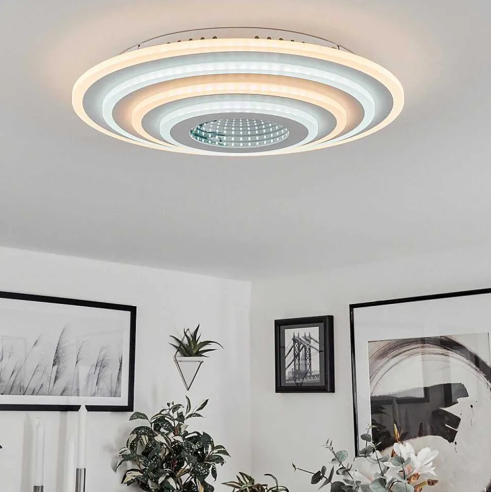 Plafonnier Takok Led Blanc, 1 Lumiere, Telecommandes
