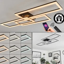Plafonnier Taleta Led Noir, 1 Lumiere, Telecommandes