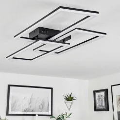 Plafonnier Taleta Led Noir, 1 Lumiere, Telecommandes