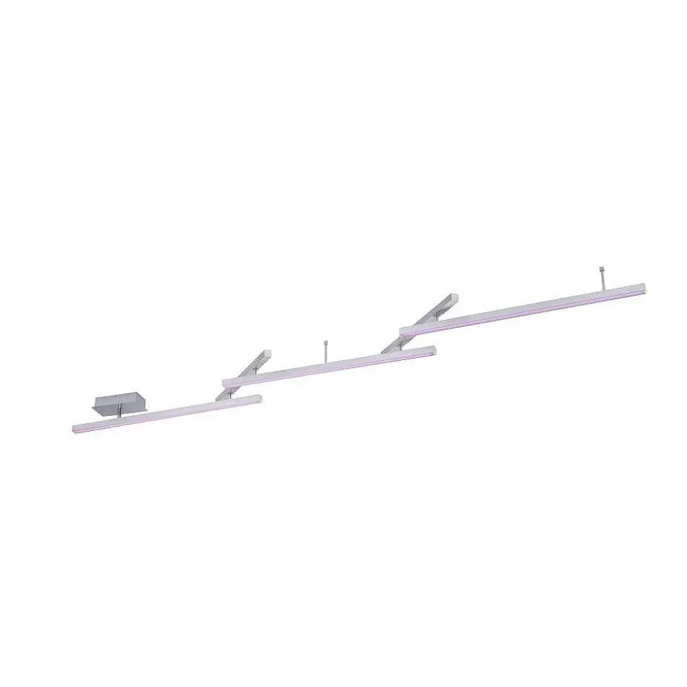 Plafonnier Trio Leuchten Wiz Melby Led Nickel Mat, 1 Lumiere, Telecommandes, Changeur De Couleurs