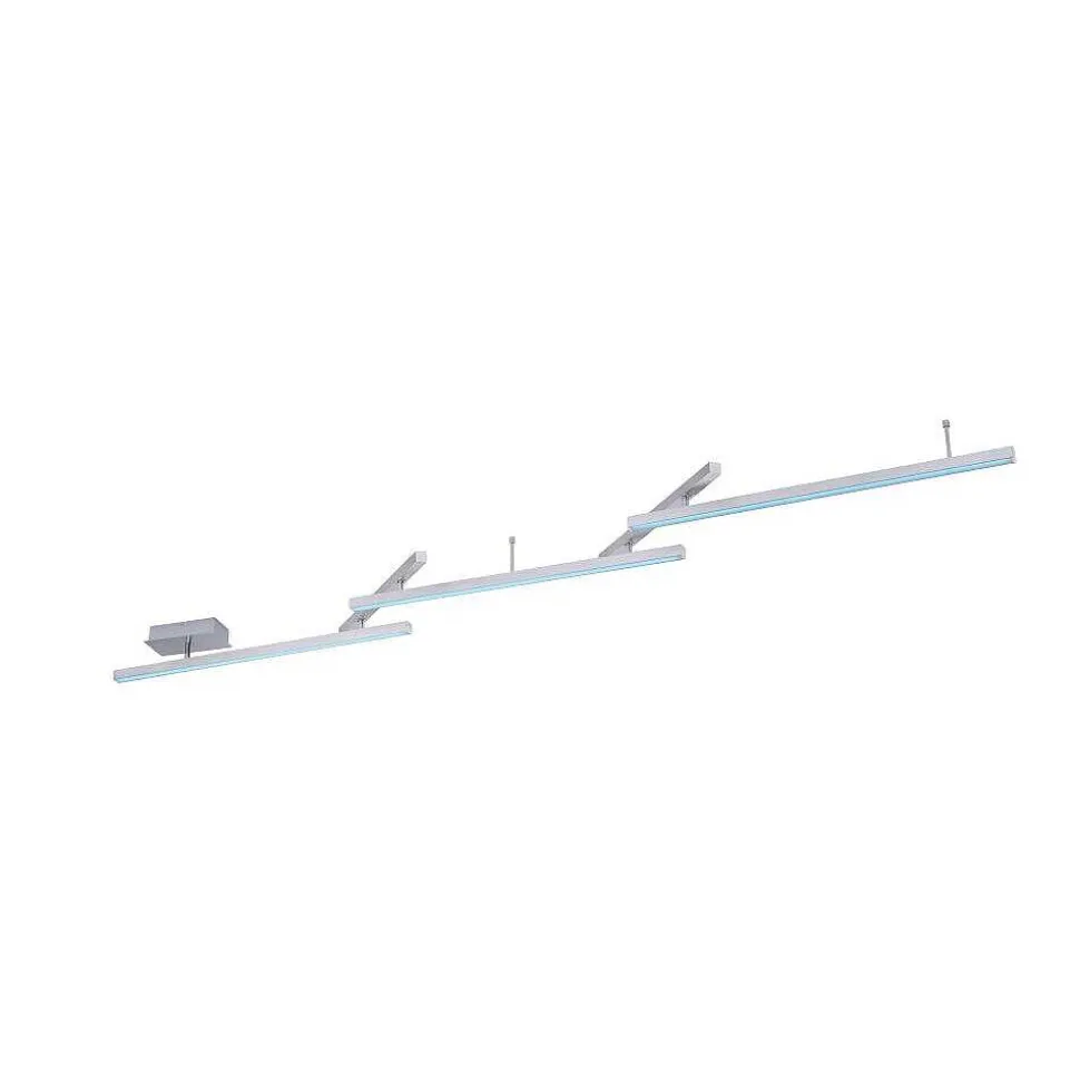 Plafonnier Trio Leuchten Wiz Melby Led Nickel Mat, 1 Lumiere, Telecommandes, Changeur De Couleurs