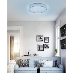 Plafonnier Trio Leuchten Wiz Diamo Led Blanc, 1 Lumiere, Telecommandes, Changeur De Couleurs