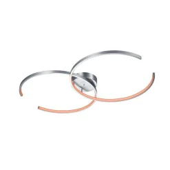 Plafonnier Trio Leuchten Wiz Citizen Led Nickel Mat, 2 Lumieres, Telecommandes, Changeur De Couleurs