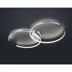 Plafonnier Trio Leuchten Wiz Citizen Led Nickel Mat, 2 Lumieres, Telecommandes, Changeur De Couleurs