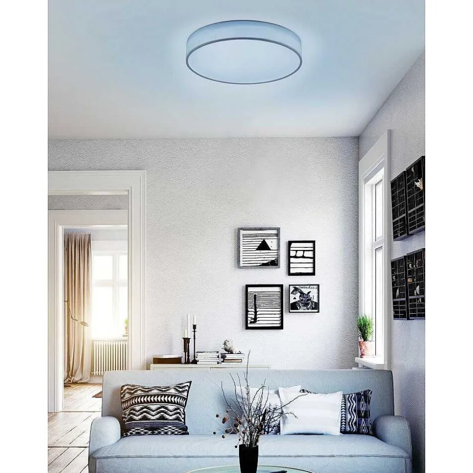 Plafonnier Trio Leuchten Wiz Diamo Led Blanc, 1 Lumiere, Telecommandes, Changeur De Couleurs