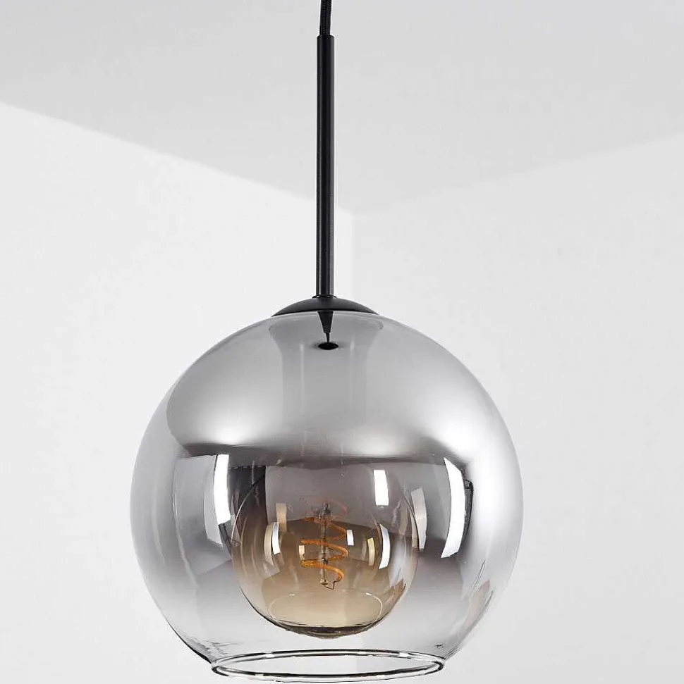 Plafonnier Verre 20 Cm Koyoto Clair, Fume, 1 Lumiere