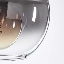 Plafonnier Verre 20 Cm Koyoto Clair, Fume, 4 Lumieres
