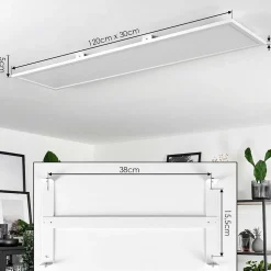 Plafonnier Vex Led Blanc, 1 Lumiere, Telecommandes