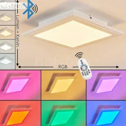 Plafonnier Voisines Led Blanc, 1 Lumiere, Telecommandes, Changeur De Couleurs