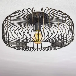 Plafonnier Wemude Noir Dore, 1 Lumiere