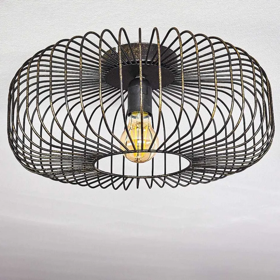 Plafonnier Wemude Noir Dore, 1 Lumiere