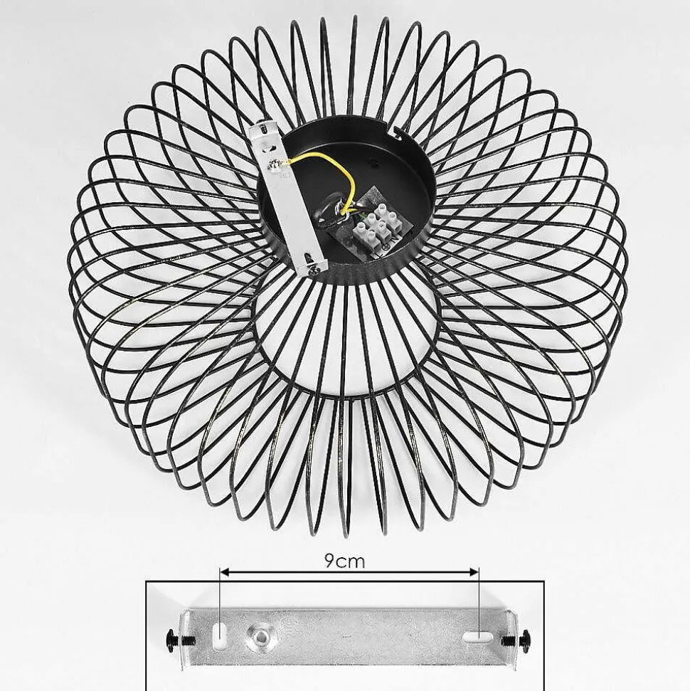 Plafonnier Wemude Noir Dore, 1 Lumiere