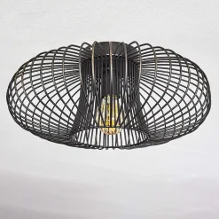 Plafonnier Wemude Noir Dore, 1 Lumiere