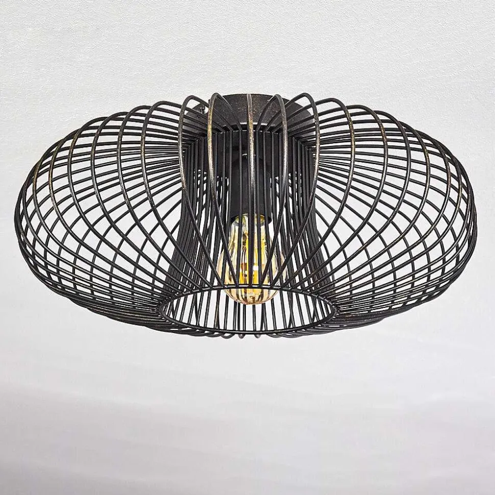 Plafonnier Wemude Noir Dore, 1 Lumiere