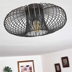 Plafonnier Wemude Noir Dore, 1 Lumiere