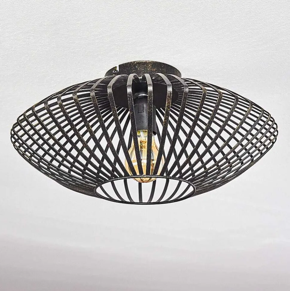 Plafonnier Wemude Noir Dore, 1 Lumiere