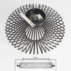 Plafonnier Wemude Noir Dore, 1 Lumiere