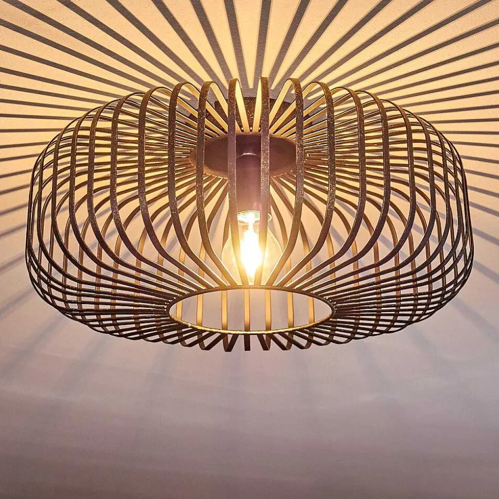 Plafonnier Wemude Noir Dore, 1 Lumiere