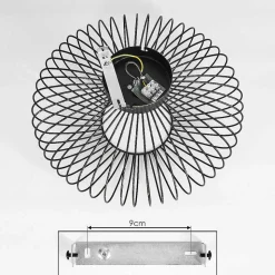 Plafonnier Wemude Noir Dore, 1 Lumiere