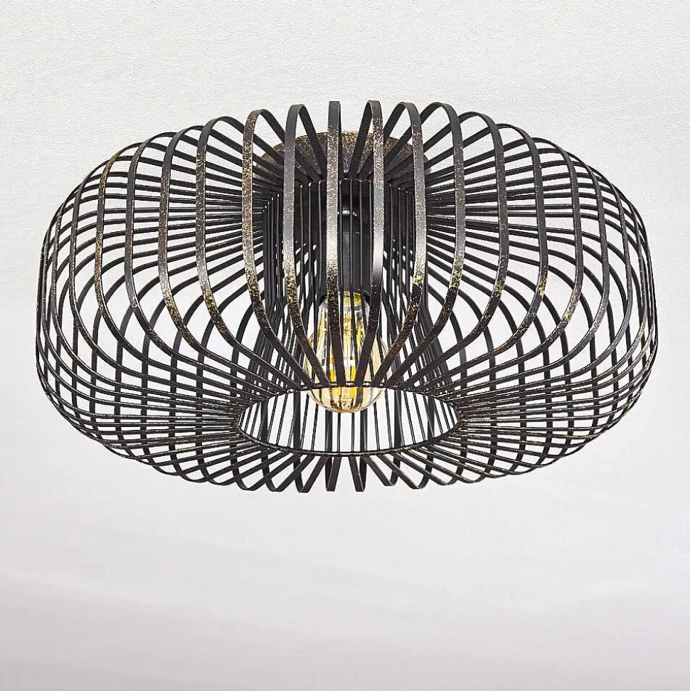 Plafonnier Wemude Noir Dore, 1 Lumiere