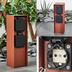 Prises Électriques D\\'Exterieur Abilene Rouille, Noir