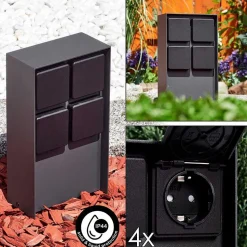 Prises Électriques D\\'Exterieur Reigolil Anthracite, Noir